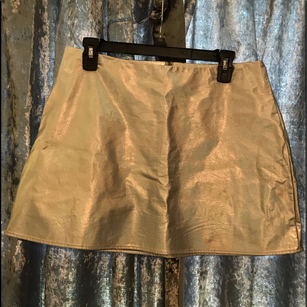 Metallic pleather skirt